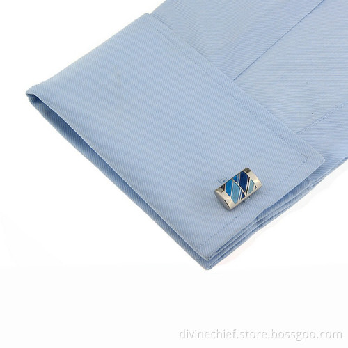 High Quality Enamel Cufflinks Custom Copper/Silver/Stainless Steel Men Cufflinks